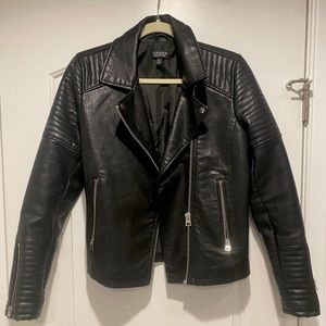 Topshop faux leather moto jacket